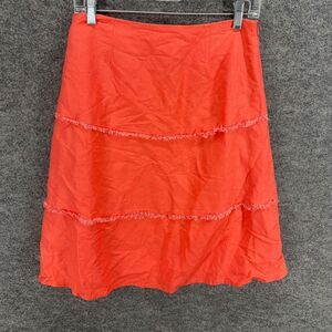 New Linea Donna Skirt Women S Small Pink Zipper A-Line Midi Linen Lined Mid Rise